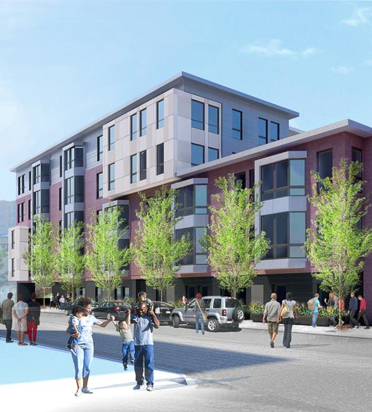 An artist rendering of the new apartments planned for the Audubon Circle neighborhood near Fenway Park